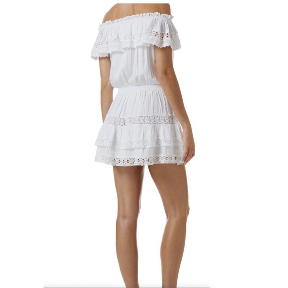 Melissa Odabash Women's Melody Off the Shoulder Swim Cover-Up Dress Crochet M - Picture 2 of 12